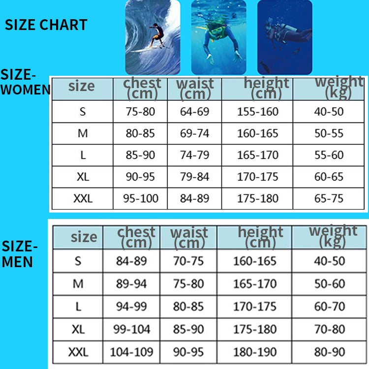New Original Mens Scuba Wetsuit Womens Front Chest Zip Wet Suits