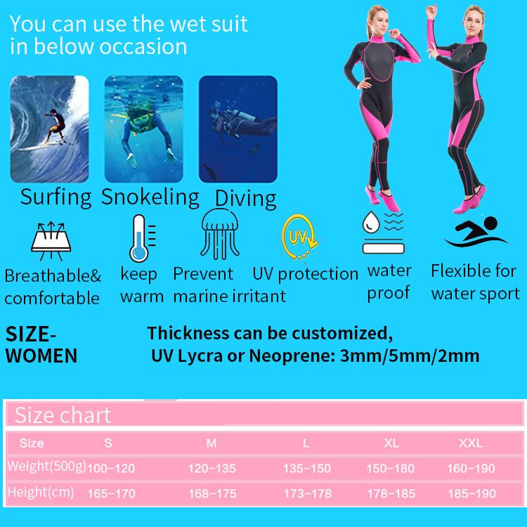 Customized Surfing Wetsuit Swimming Wet For Women In Cold Water Front Zipper Diving Suits Shorty With Long Sleeve