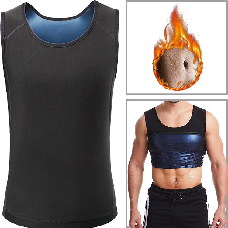 OEM Factory Tummy Control Shapewear Men Weight Loss Mens Sweat Sauna Vest For Waist Trainer Neoprene Slim Suit With PU