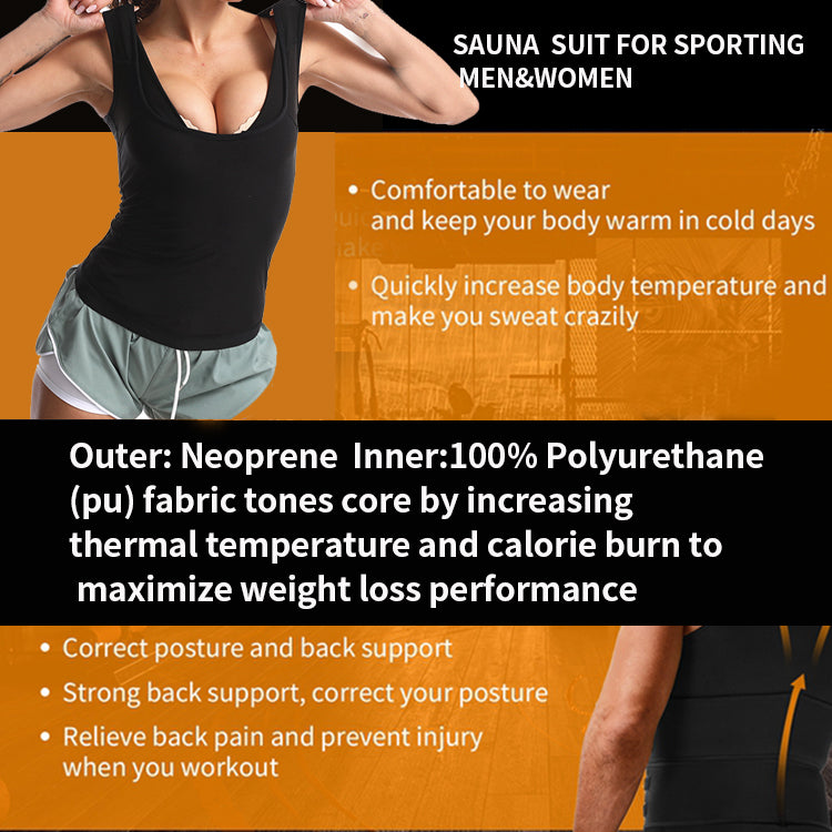 OEM Factory Tummy Control Shapewear Men Weight Loss Mens Sweat Sauna Vest For Waist Trainer Neoprene Slim Suit With PU