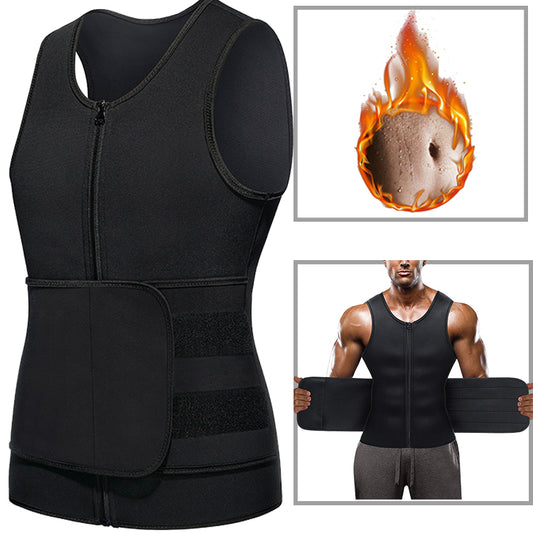Wholesale Suit Neoprene Adjustable Velcro Sauna Vest With One Waist Belt For Men