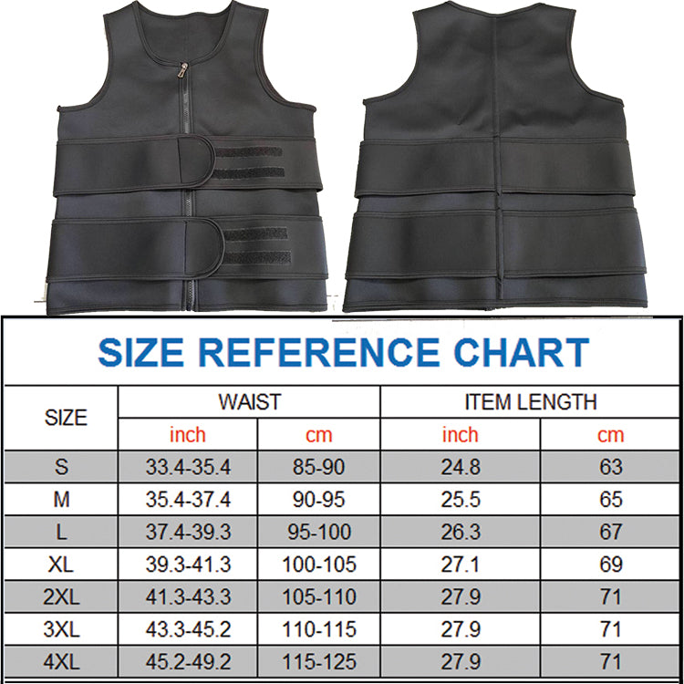New Original Sweat Trainer Vest Velcro Waist Sauna Suit For Men With Double Belts