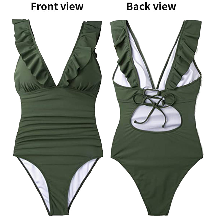 Factory Direct High Quality Swim Women One Piece One-piece Ruffled Womens Suits Swimming Suit bikini