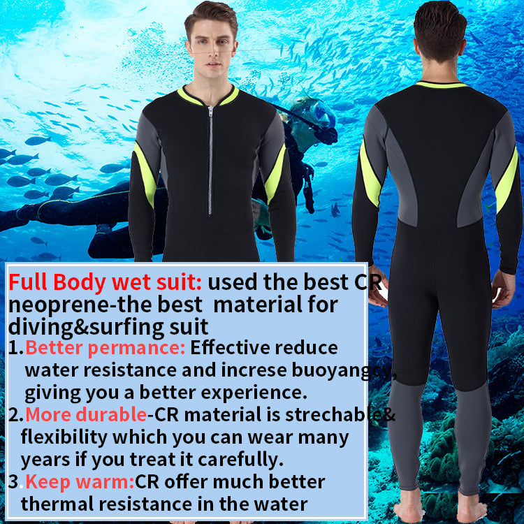 Custom wetsuits 3MM Neoprene front Zip Long Sleeve one Pieces men women Wetsuit for diving surfing