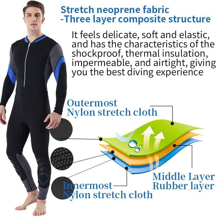 Custom wetsuits 3MM Neoprene front Zip Long Sleeve one Pieces men women Wetsuit for diving surfing