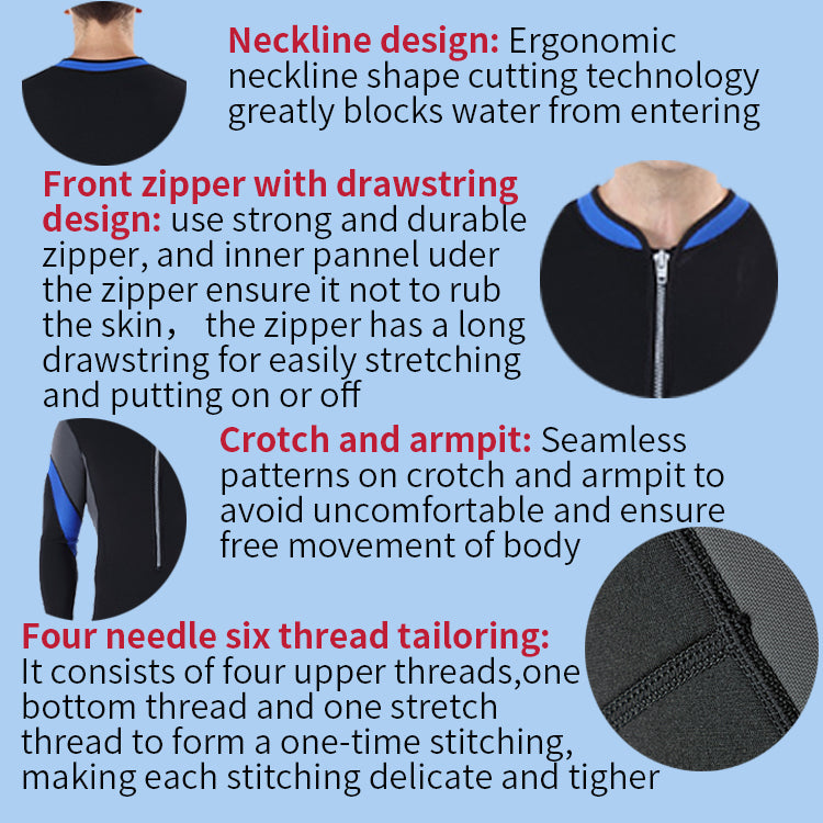 Custom wetsuits 3MM Neoprene front Zip Long Sleeve one Pieces men women Wetsuit for diving surfing