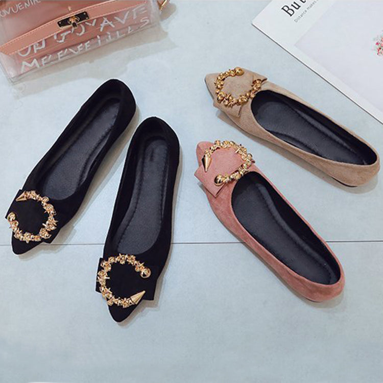 Factory Hot Sale Spring Autumn Women Office Shoes Fashion Pointed Toe Flat Ladies Casual Single Shoes With High Quality