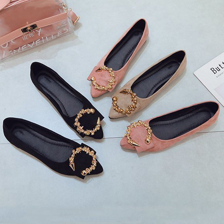 Factory Hot Sale Spring Autumn Women Office Shoes Fashion Pointed Toe Flat Ladies Casual Single Shoes With High Quality