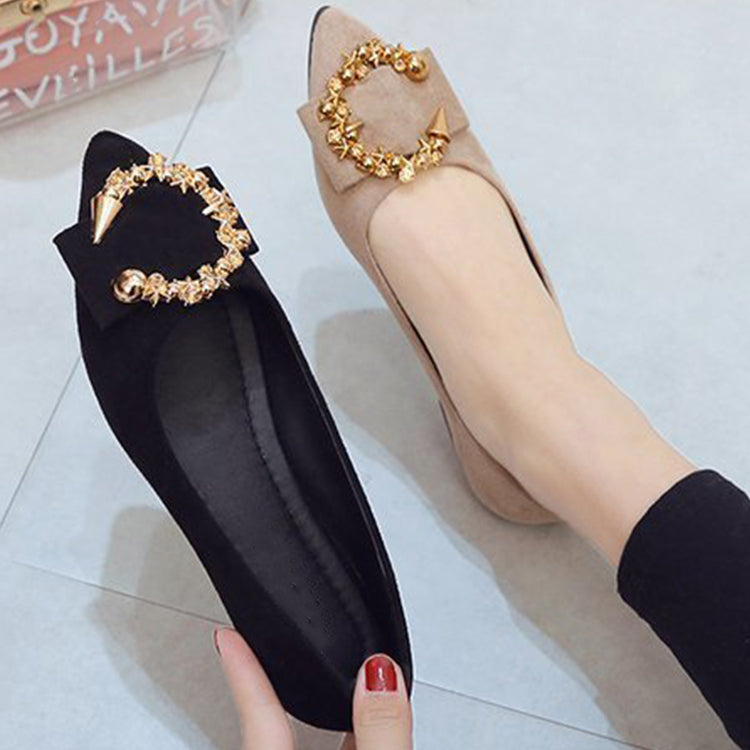 Factory Hot Sale Spring Autumn Women Office Shoes Fashion Pointed Toe Flat Ladies Casual Single Shoes With High Quality