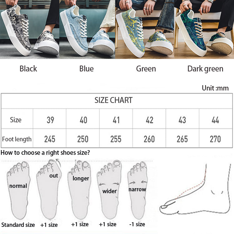 Factory Hot Sale Sports Running Thick Sole Printed Fashion Board Shoes Men's Casual Lace Up Canvas Shoes With Wholesale Price