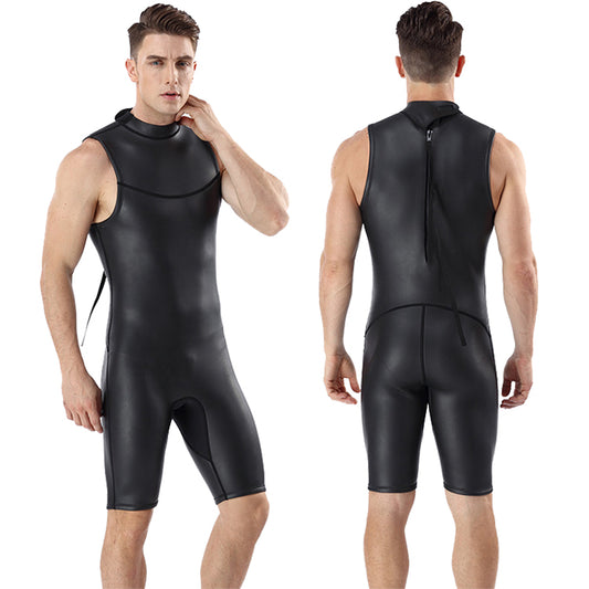 New Design 2mm Short Triathlon Wetsuit Men Sleeveless 2.0mm Smooth Skin Wet Suit