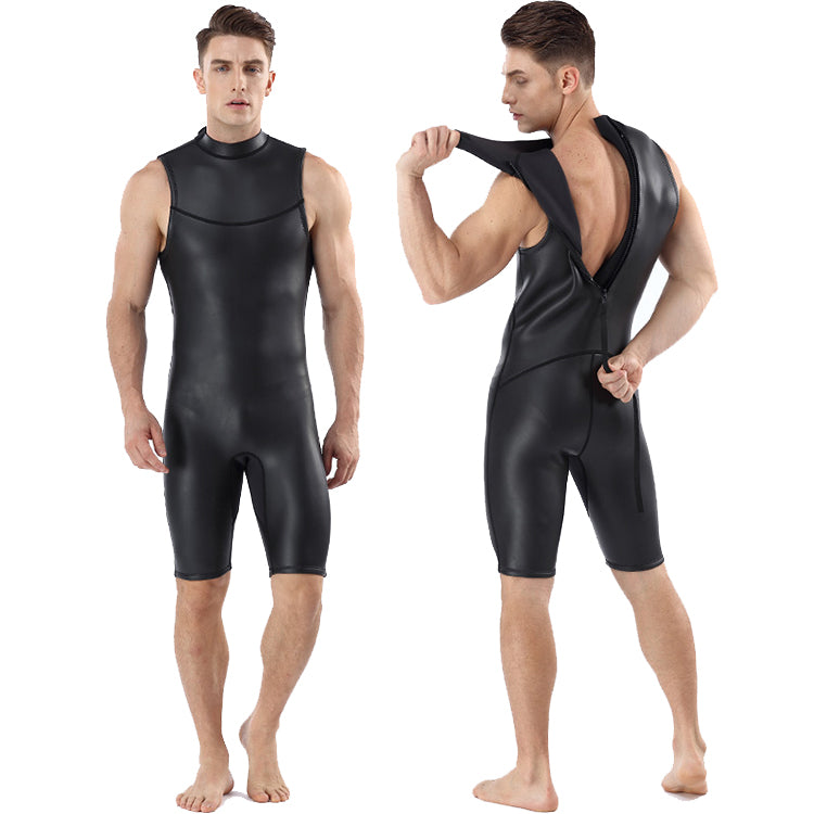 New Design 2mm Short Triathlon Wetsuit Men Sleeveless 2.0mm Smooth Skin Wet Suit
