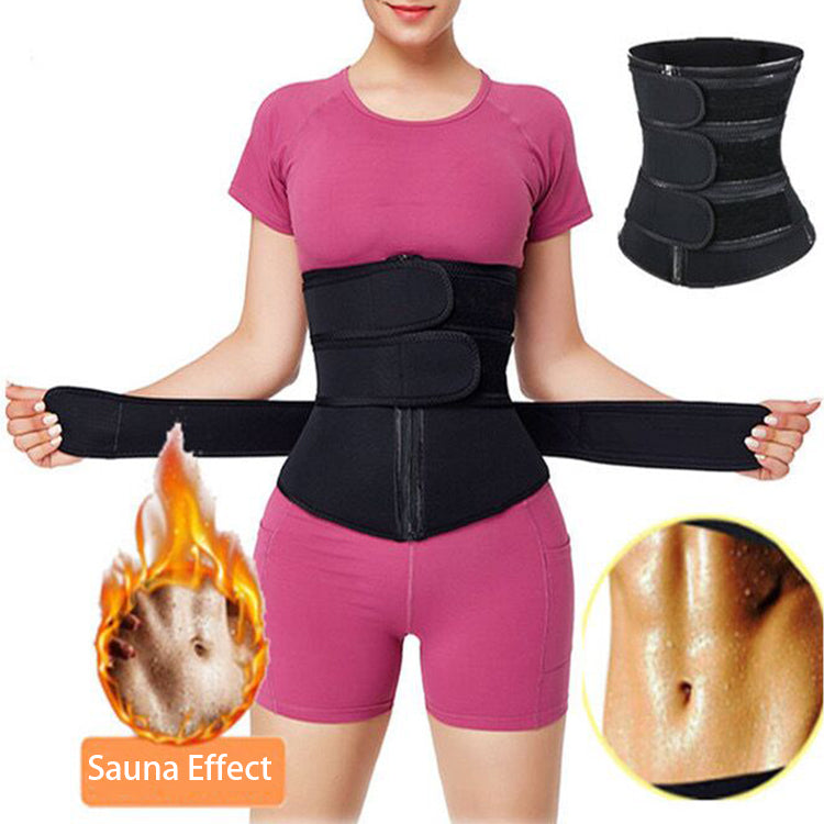 Hot Selling Slimming Sports Trimmer Belt 3 Straps with zipperWaist Trainer For Women