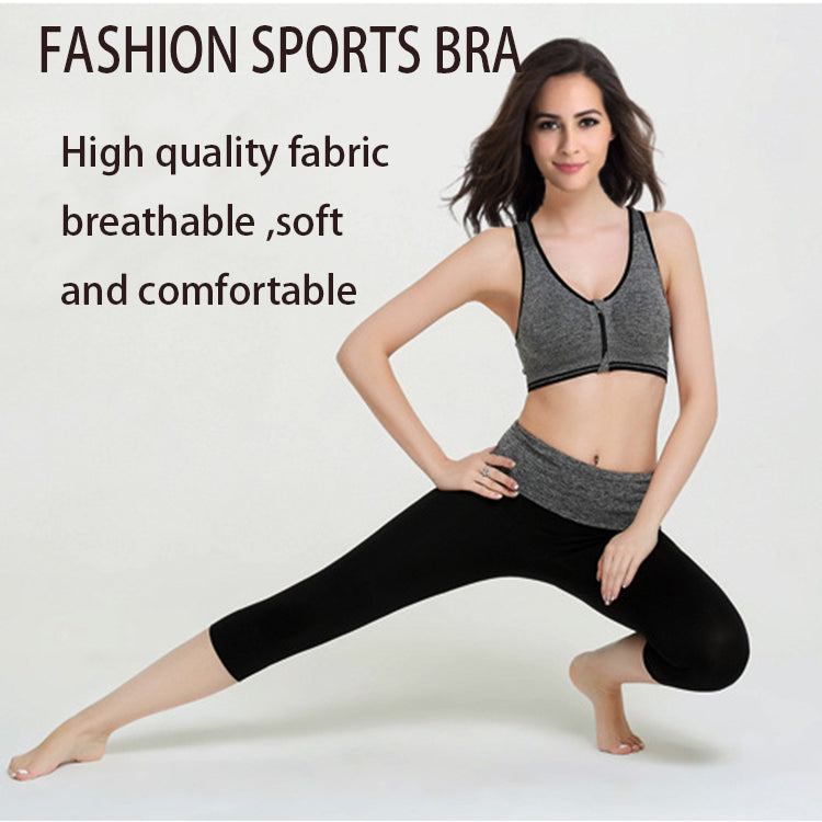 OEM Factory High Support Bras Shockproof Gym Women's Zipper Fitness Underwear Zip Front Sports Bra With Good Service