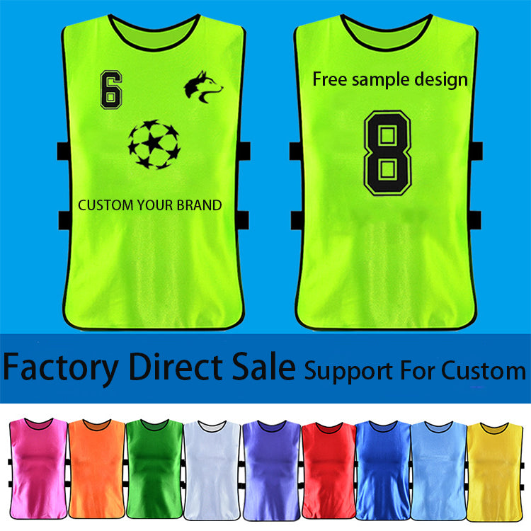 OEM Factory Custom Logo Football Bibs Mesh Scrimmage Vests Soccer Training Vest For Adult Children