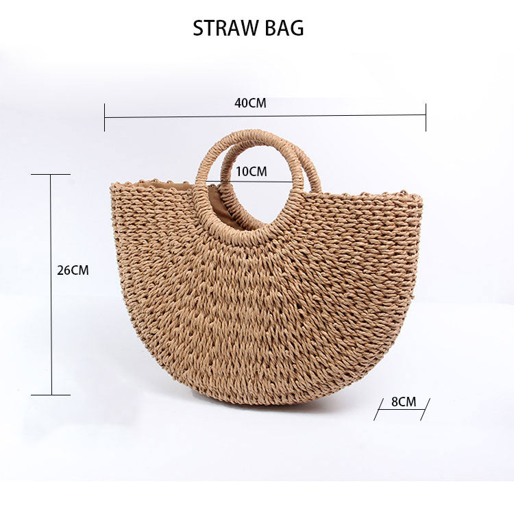 Professional Factory Woven Handbag For Summer Large Straw Beach Tote Bag