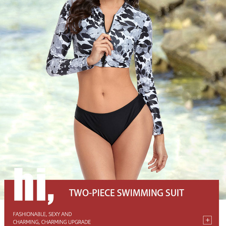Hot Sale Bikini Set Plus Size Swimwear Sleeve Swimming Suit Long Sleeves
