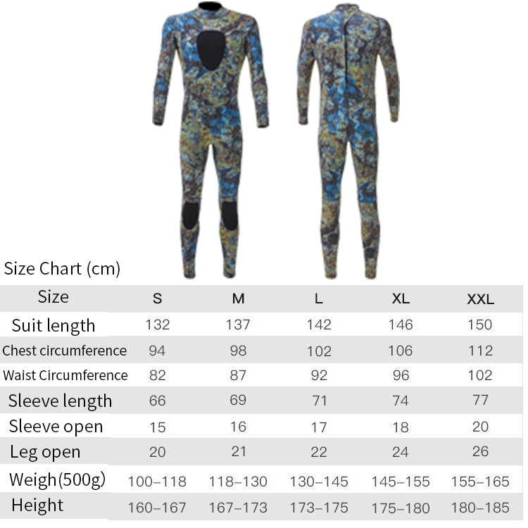 Colorful Camo 1.5 Mm Rash Guard Suit For Men 1.5mm Spearfishing Suits