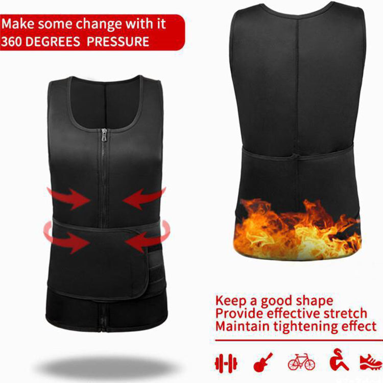 Wholesale Suit Neoprene Adjustable Velcro Sauna Vest With One Waist Belt For Men